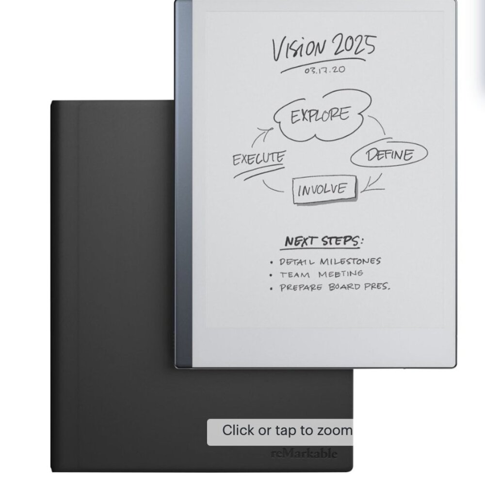 ReMarkable 2 with black folio stand